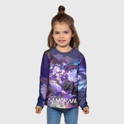 Детский лонгслив 3D Черный лебедь из Хонкая - фото 2