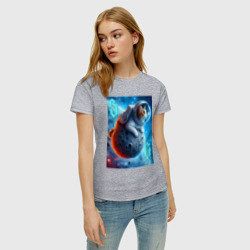 Женская футболка хлопок Space cat - ai art - фото 2