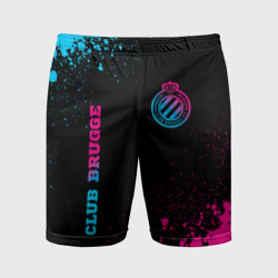 Мужские шорты спортивные Club Brugge - neon gradient вертикально