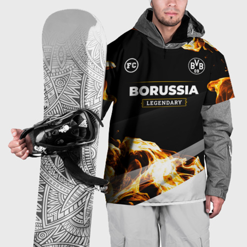 Накидка на куртку 3D Borussia legendary sport fire, цвет 3D печать