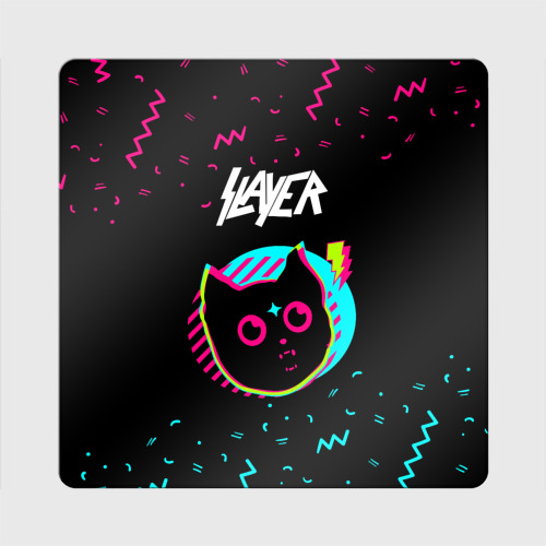 Магнит виниловый Квадрат Slayer - rock star cat