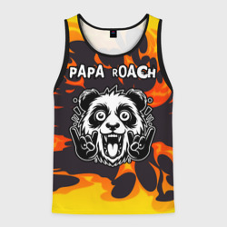 Мужская майка 3D Papa Roach рок панда и огонь