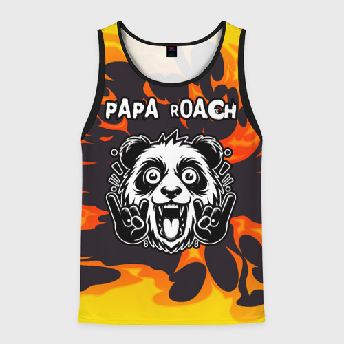 Мужская майка 3D Papa Roach рок панда и огонь, цвет 3D печать
