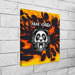 Холст квадратный Papa Roach рок панда и огонь - фото 2