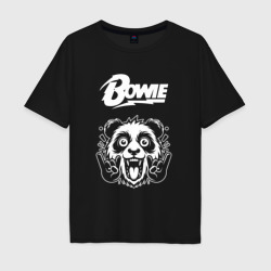 Мужская футболка хлопок Oversize David Bowie rock panda