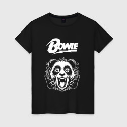 Женская футболка хлопок David Bowie rock panda