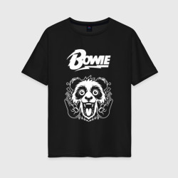 Женская футболка хлопок Oversize David Bowie rock panda