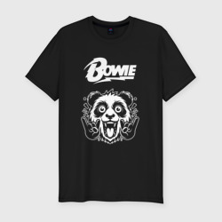 Мужская футболка хлопок Slim David Bowie rock panda