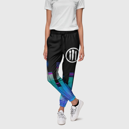 Женские брюки 3D с принтом Three Days Grace эквалайзер, фото на моделе #1