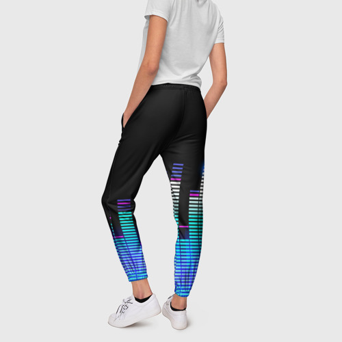 Женские брюки 3D с принтом Three Days Grace эквалайзер, вид сзади #2