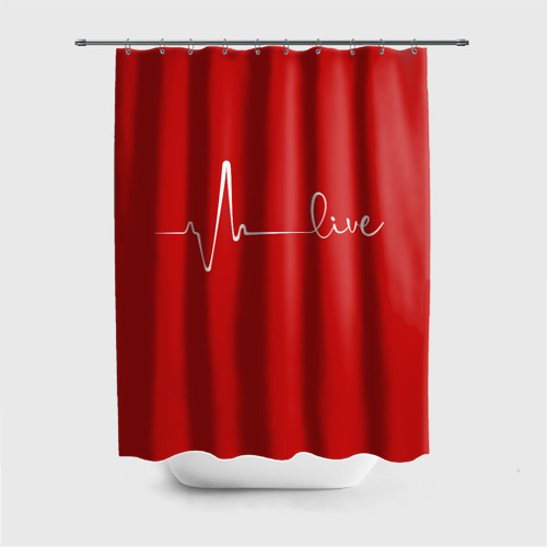 Штора 3D для ванной Live - пульс сердцебиения