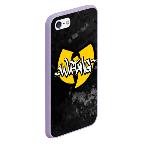 Чехол для iPhone 5/5S матовый Wu tang clan logo, цвет светло-сиреневый - фото 3