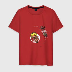 Мужская футболка хлопок Кот ион выбивает мужика с орбиты женщины