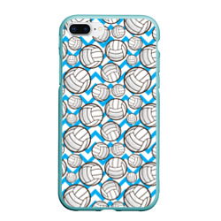 Чехол для iPhone 7Plus/8 Plus матовый Мячи волейбольные паттерн