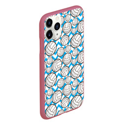 Чехол для iPhone 11 Pro Max матовый Мячи волейбольные паттерн - фото 2