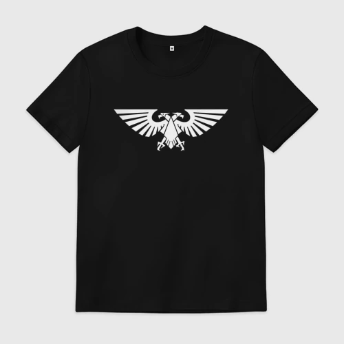 Мужская футболка хлопок с принтом Aquila white - warhammer 40000, вид спереди #2