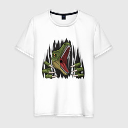 Динозавр разрывает одежду – Мужская футболка хлопок с принтом купить со скидкой в -20%