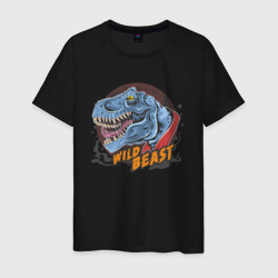 Голова тираннозавра - wild beast – Мужская футболка хлопок с принтом купить со скидкой в -20%