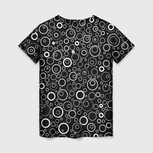 Женская футболка 3D Чёрный паттерн пузырьки, цвет 3D печать - фото 2