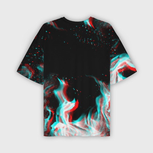 Мужская футболка oversize 3D Warframe огонь глитч, цвет 3D печать - фото 2