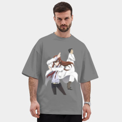 Мужская футболка Oversize хлопок premium Врата Штейна Ринтаро Курису Макисэ  - фото 2
