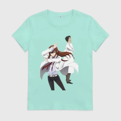 Женская футболка хлопок Врата Штейна Ринтаро Курису Макисэ 