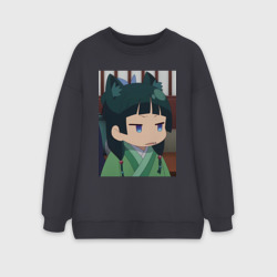 Женский свитшот oversize без начеса хлопок Монолог фармацевта Маомао с ушками