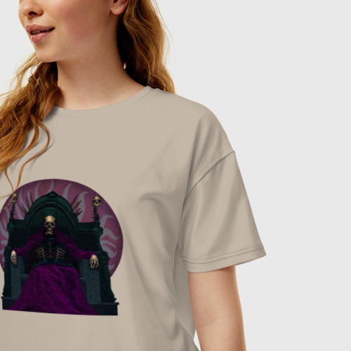 Женская футболка хлопок Oversize The necromancer, цвет миндальный - фото 3