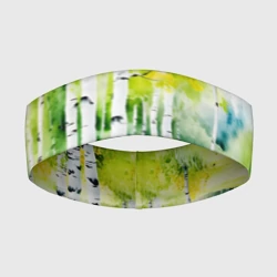 Повязка на голову 3D Акварельные берёзки