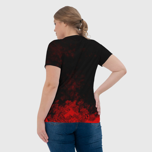 Женская футболка 3D с принтом Baldurs Gate краски текстура, вид сзади #2