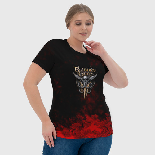 Женская футболка 3D с принтом Baldurs Gate краски текстура, фото #4