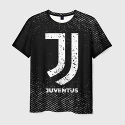 Мужская футболка 3D Juventus с потертостями на темном фоне