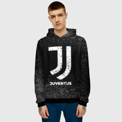 Мужская толстовка 3D Juventus с потертостями на темном фоне - фото 2