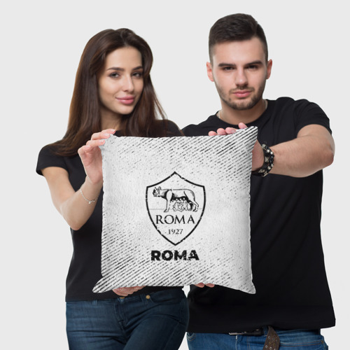 Подушка 3D Roma с потертостями на светлом фоне - фото 3