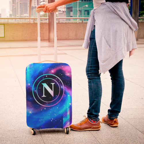 Чехол для чемодана 3D Napoli неоновый космос, цвет 3D печать - фото 4