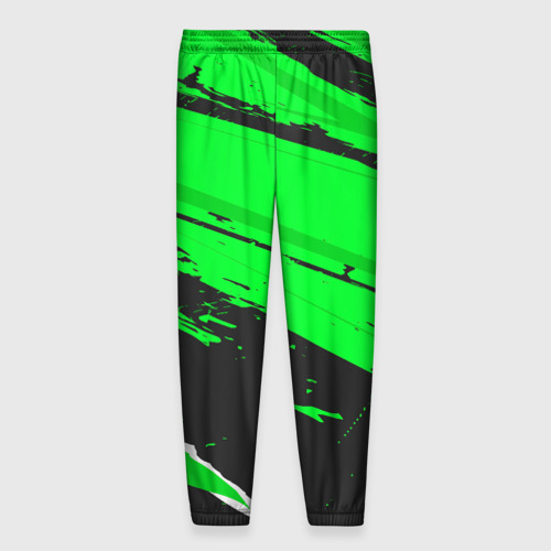 Мужские брюки 3D с принтом Lyon sport green, вид сзади #1
