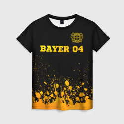 Женская футболка 3D Bayer 04 - gold gradient посередине