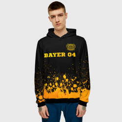 Мужская толстовка 3D Bayer 04 - gold gradient посередине - фото 2