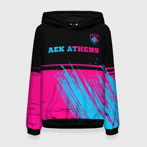 Женская толстовка 3D AEK Athens - neon gradient посередине, цвет 3D печать