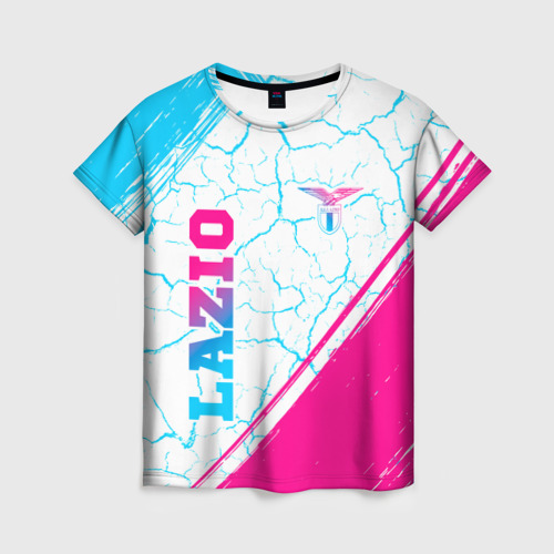 Женская футболка 3D Lazio neon gradient style вертикально, цвет 3D печать