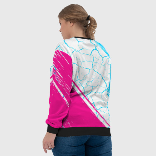Женский свитшот 3D Lazio neon gradient style вертикально, цвет 3D печать - фото 7