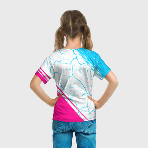 Детская футболка 3D Lazio neon gradient style вертикально, цвет 3D печать - фото 6