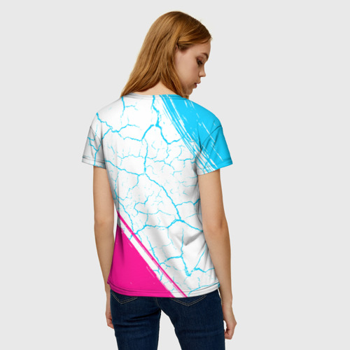 Женская футболка 3D Lazio neon gradient style вертикально, цвет 3D печать - фото 4