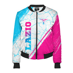 Женский бомбер 3D Lazio neon gradient style вертикально