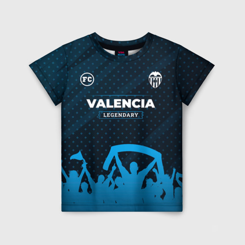 Детская футболка 3D с принтом Valencia legendary форма фанатов, вид спереди #2