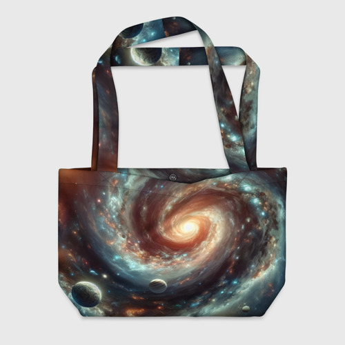 Пляжная сумка 3D Далёкая неоновая галактика - нейросеть