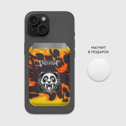 Картхолдер Magsafe магнитный Bullet For My Valentine рок панда и огонь - фото 2