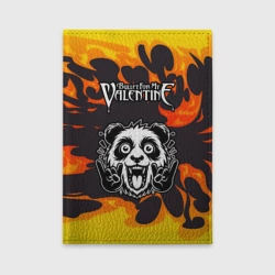 Обложка для автодокументов Bullet For My Valentine рок панда и огонь