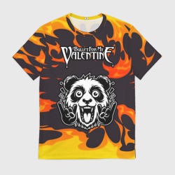 Мужская футболка 3D Bullet For My Valentine рок панда и огонь