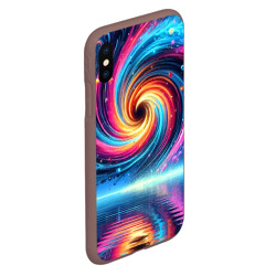 Чехол для iPhone XS Max матовый Неоновая космическая абстракция - нейросеть - фото 2